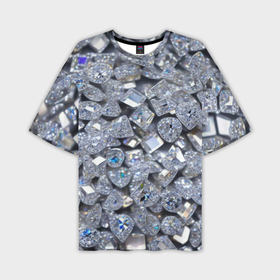 Мужская футболка oversize 3D с принтом Россыпь бриллиантов в Новосибирске,  |  | 