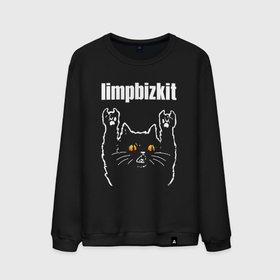 Мужской свитшот хлопок с принтом Limp Bizkit rock cat в Белгороде, 100% хлопок |  | 