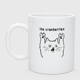 Кружка керамическая с принтом The Cranberries   rock cat в Новосибирске, керамика | объем — 330 мл, диаметр — 80 мм. Принт наносится на бока кружки, можно сделать два разных изображения | 