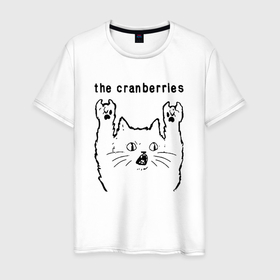Мужская футболка хлопок с принтом The Cranberries   rock cat в Белгороде, 100% хлопок | прямой крой, круглый вырез горловины, длина до линии бедер, слегка спущенное плечо. | 