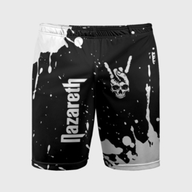 Мужские шорты спортивные с принтом Nazareth и рок символ на темном фоне в Кировске,  |  | 