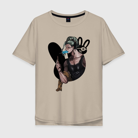 Мужская футболка хлопок Oversize с принтом Buddha with ice cream в Санкт-Петербурге, 100% хлопок | свободный крой, круглый ворот, “спинка” длиннее передней части | 