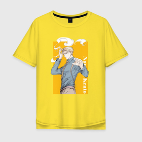 Мужская футболка хлопок Oversize с принтом Магическая битва Нанами Кенто в Тюмени, 100% хлопок | свободный крой, круглый ворот, “спинка” длиннее передней части | Тематика изображения на принте: 