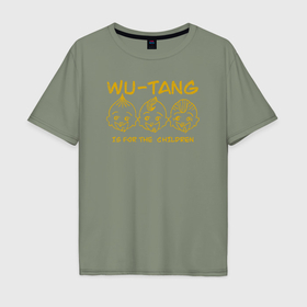 Мужская футболка хлопок Oversize с принтом Wu Tang для детей в Курске, 100% хлопок | свободный крой, круглый ворот, “спинка” длиннее передней части | 