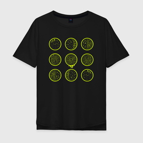 Мужская футболка хлопок Oversize с принтом Лаймовый цикл в Екатеринбурге, 100% хлопок | свободный крой, круглый ворот, “спинка” длиннее передней части | Тематика изображения на принте: 