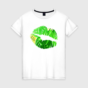 Женская футболка хлопок с принтом Поцелуй лета в Кировске, 100% хлопок | прямой крой, круглый вырез горловины, длина до линии бедер, слегка спущенное плечо | 
