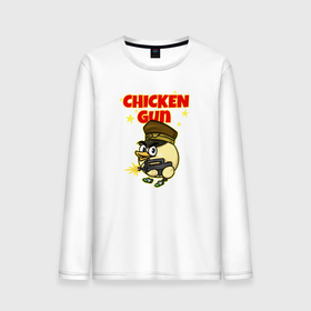 Мужской лонгслив хлопок с принтом Chicken Gun   игра в Тюмени, 100% хлопок |  | Тематика изображения на принте: 