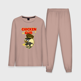 Мужская пижама с лонгсливом хлопок с принтом Chicken Gun   игра в Тюмени,  |  | Тематика изображения на принте: 