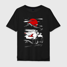 Мужская футболка хлопок Oversize с принтом Nissan 370Z в Кировске, 100% хлопок | свободный крой, круглый ворот, “спинка” длиннее передней части | 