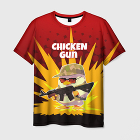 Мужская футболка 3D с принтом Chicken Gun   спецназ в Белгороде, 100% полиэфир | прямой крой, круглый вырез горловины, длина до линии бедер | 