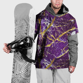 Накидка на куртку 3D с принтом Фиолетовые и золотые блестки в Санкт-Петербурге, 100% полиэстер |  | 