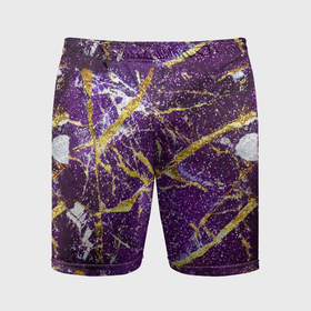 Мужские шорты спортивные с принтом Фиолетовые и золотые блестки в Санкт-Петербурге,  |  | Тематика изображения на принте: 