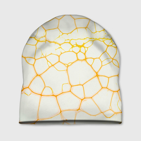 Шапка 3D с принтом Жёлтые разломы в Тюмени, 100% полиэстер | универсальный размер, печать по всей поверхности изделия | 
