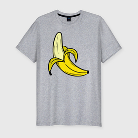Мужская футболка хлопок Slim с принтом Спелый банан в Тюмени, 92% хлопок, 8% лайкра | приталенный силуэт, круглый вырез ворота, длина до линии бедра, короткий рукав | 