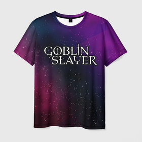 Мужская футболка 3D с принтом Goblin Slayer gradient space , 100% полиэфир | прямой крой, круглый вырез горловины, длина до линии бедер | 