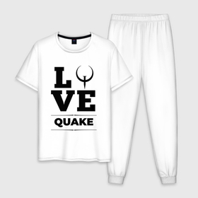 Мужская пижама хлопок с принтом Quake love classic , 100% хлопок | брюки и футболка прямого кроя, без карманов, на брюках мягкая резинка на поясе и по низу штанин
 | Тематика изображения на принте: 