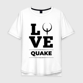 Мужская футболка хлопок Oversize с принтом Quake love classic , 100% хлопок | свободный крой, круглый ворот, “спинка” длиннее передней части | Тематика изображения на принте: 