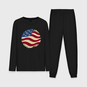 Мужская пижама с лонгсливом хлопок с принтом Flag USA ,  |  | Тематика изображения на принте: 