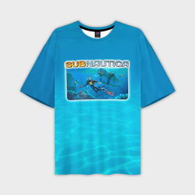 Мужская футболка oversize 3D с принтом Subnautica приключение ,  |  | 