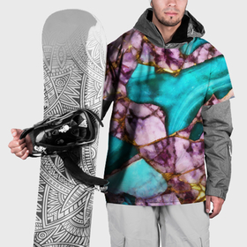 Накидка на куртку 3D с принтом Рисунок текстуры синего и фиолетового мрамора , 100% полиэстер |  | Тематика изображения на принте: 