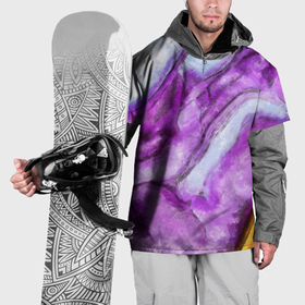 Накидка на куртку 3D с принтом Рисунок текстуры белого и фиолетового мрамора , 100% полиэстер |  | Тематика изображения на принте: 