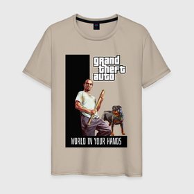 Мужская футболка хлопок с принтом GTA Trevor Philips в Тюмени, 100% хлопок | прямой крой, круглый вырез горловины, длина до линии бедер, слегка спущенное плечо. | 