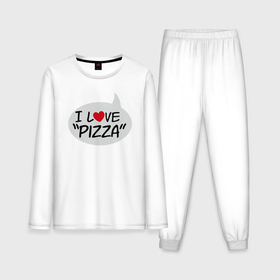 Мужская пижама с лонгсливом хлопок с принтом Люблю пиццу в Курске,  |  | 