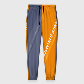 Мужские брюки 3D с принтом Counter Strike 2 Blue Orange Pattern в Санкт-Петербурге, 100% полиэстер | манжеты по низу, эластичный пояс регулируется шнурком, по бокам два кармана без застежек, внутренняя часть кармана из мелкой сетки | 