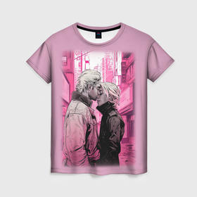 Женская футболка 3D с принтом Любовь  и    нежность в Кировске, 100% полиэфир ( синтетическое хлопкоподобное полотно) | прямой крой, круглый вырез горловины, длина до линии бедер | 