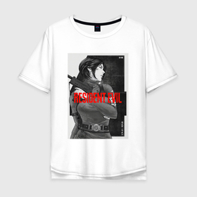 Мужская футболка хлопок Oversize с принтом Ада Вонг   Resident evil в Курске, 100% хлопок | свободный крой, круглый ворот, “спинка” длиннее передней части | 