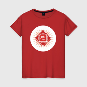 Женская футболка хлопок с принтом Муладхара чакра в Кировске, 100% хлопок | прямой крой, круглый вырез горловины, длина до линии бедер, слегка спущенное плечо | 