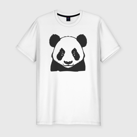 Мужская футболка хлопок Slim с принтом Панда китайский медведь в Кировске, 92% хлопок, 8% лайкра | приталенный силуэт, круглый вырез ворота, длина до линии бедра, короткий рукав | 