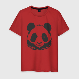 Мужская футболка хлопок с принтом Панда бамбуковый медведь в Кировске, 100% хлопок | прямой крой, круглый вырез горловины, длина до линии бедер, слегка спущенное плечо. | 