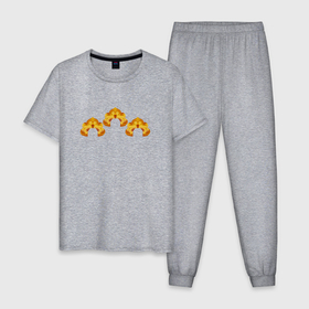 Мужская пижама хлопок с принтом Три желтых кокошника в Курске, 100% хлопок | брюки и футболка прямого кроя, без карманов, на брюках мягкая резинка на поясе и по низу штанин
 | 