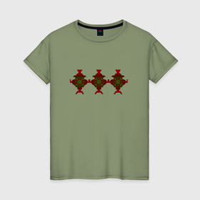 Женская футболка хлопок с принтом Три самовара в Екатеринбурге, 100% хлопок | прямой крой, круглый вырез горловины, длина до линии бедер, слегка спущенное плечо | 