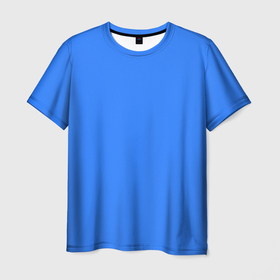 Мужская футболка 3D с принтом Однотонный неоновый синий цвет в Екатеринбурге, 100% полиэфир | прямой крой, круглый вырез горловины, длина до линии бедер | 
