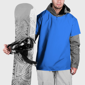 Накидка на куртку 3D с принтом Однотонный неоновый синий цвет в Курске, 100% полиэстер |  | 