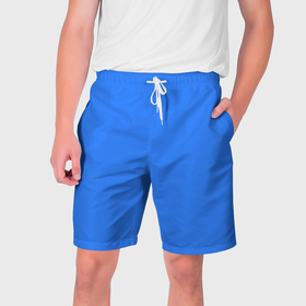 Мужские шорты 3D с принтом Однотонный неоновый синий цвет в Белгороде,  полиэстер 100% | прямой крой, два кармана без застежек по бокам. Мягкая трикотажная резинка на поясе, внутри которой широкие завязки. Длина чуть выше колен | 