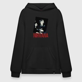 Худи SuperOversize хлопок с принтом Курт Кобейн группа NIRVANA , 70% хлопок, 30% полиэстер, мягкий начес внутри | карман-кенгуру, эластичная резинка на манжетах и по нижней кромке, двухслойный капюшон
 | 