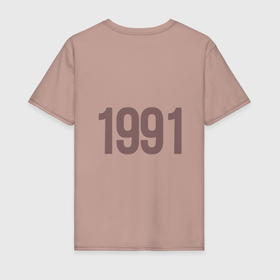 Мужская футболка хлопок с принтом Год 1991 надпись в Санкт-Петербурге, 100% хлопок | прямой крой, круглый вырез горловины, длина до линии бедер, слегка спущенное плечо. | 