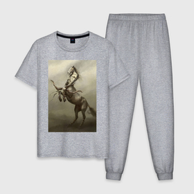 Мужская пижама хлопок с принтом Стрелец фантастика в Кировске, 100% хлопок | брюки и футболка прямого кроя, без карманов, на брюках мягкая резинка на поясе и по низу штанин
 | 