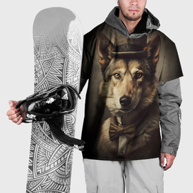 Накидка на куртку 3D с принтом Волк в одежде 19 века в Екатеринбурге, 100% полиэстер |  | 