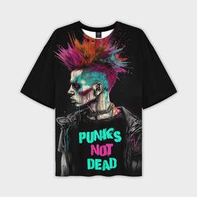 Мужская футболка oversize 3D с принтом Панк в краске ,  |  | 