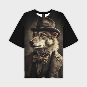 Мужская футболка oversize 3D с принтом Волк   винтажное фото в Санкт-Петербурге,  |  | 