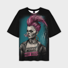 Мужская футболка oversize 3D с принтом punks no dead girl в городе Новоалтайск,  |  | 