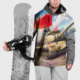 Накидка на куртку 3D с принтом Русский танк в Белгороде, 100% полиэстер |  | Тематика изображения на принте: 