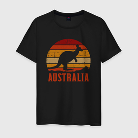 Мужская футболка хлопок с принтом Австралия в Петрозаводске, 100% хлопок | прямой крой, круглый вырез горловины, длина до линии бедер, слегка спущенное плечо. | 