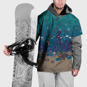 Накидка на куртку 3D с принтом Подводный мир с рыбами , 100% полиэстер |  | 