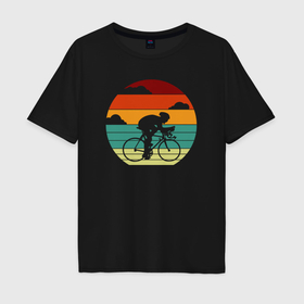 Мужская футболка хлопок Oversize с принтом Bicycle life в Тюмени, 100% хлопок | свободный крой, круглый ворот, “спинка” длиннее передней части | 