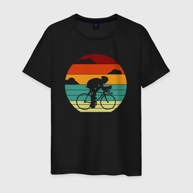 Мужская футболка хлопок с принтом Bicycle life в Новосибирске, 100% хлопок | прямой крой, круглый вырез горловины, длина до линии бедер, слегка спущенное плечо. | Тематика изображения на принте: 
